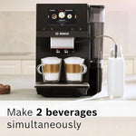 Load image into Gallery viewer, BOSCH 800 Series Fully Automatic Espresso and Coffee Machine – 35 Drinks, Cold Brew, Double Cup, Milk Hose, Ceramic Grinder, Smart Features, in Black TPU60309
