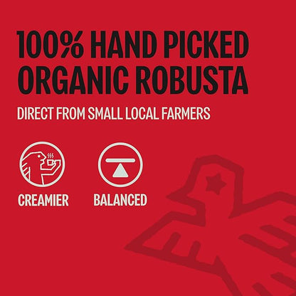 BAZAN COFFEE Too Strong, Vietnamese Robusta Whole Bean Coffee, Dark Roast, High Caffeine, Bold Espresso Flavor, Low Acidity, Perfect with Milk, 12oz Bag