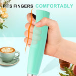 Load image into Gallery viewer, YUSWKO Baby Blue Handheld Milk Frother Wand for Coffee, Rechargeable Electric Whisk with 3 Heads 3 Speeds Drink Mixer Coffee Frother For Latte, Cappuccino, Hot Chocolate, Egg