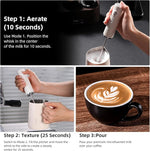 Load image into Gallery viewer, Bincoo Performance Milk Foamer - Dual Speed, Waterproof, Stainless Steel, Ultra Fast Handheld Drink Mixer - Create Barista Microfoam in 60 Seconds for Latte, Cappuccino &amp; Coffee at Home (White)