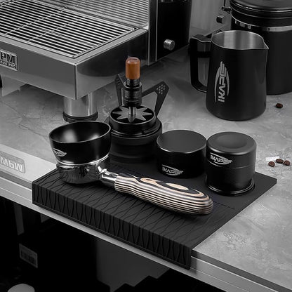 IKAPE Espresso Tamping Mat, Food Grade Silicone Coffee Tamper Mat, Portafilter Tamp Mat Espresso Accessory For Baristas, Waterproof Heat Resistant Tamping Pad Mat for Counter