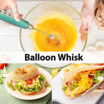 Load image into Gallery viewer, Milk Frother Rechargeable Handheld-Electric Whisk 3 Speed Adjustable, Coffee Frother Wand with 3 Stainless Whisks, Electric Foam Maker, Drink Mixer Blender for Latte Cappuccino Matcha Egg