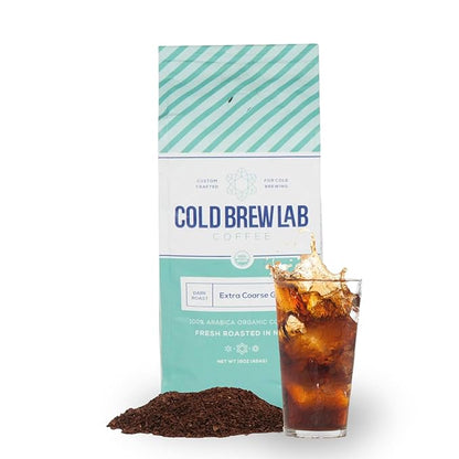Cold Brew Organic Coarse Ground Coffee, Colombian Supremo, Dark Roast, Coarse Grind for Cold Brew Coffee & French Press,1 LB