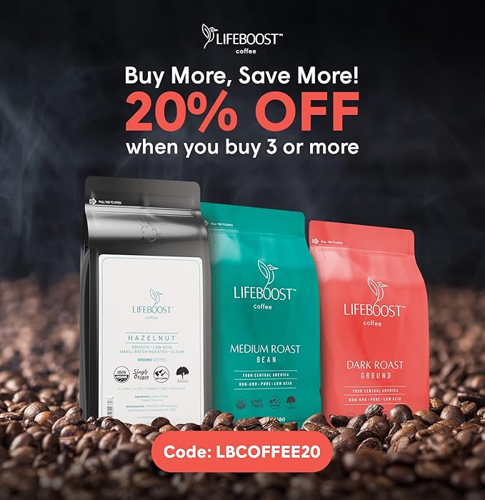 Lifeboost French Vanilla Ground Coffee - Non-GMO Low Acid Single Origin USDA Organic Coffee - Third Party Tested For Mycotoxins & Pesticides - 12 Ounces