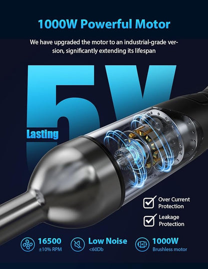 2025 New 1000W Handheld Immersion Blender Handheld – 25-Speed, Stainless Steel, Hand Blender, Corded Hand Mixer with Heavy-Duty Copper Brushless Motor & Gift Box