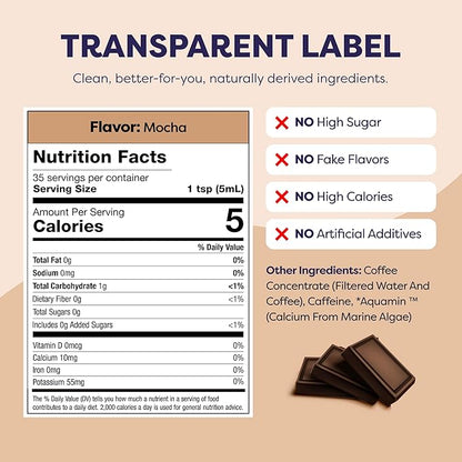 Coffee Concentrate - Cold Brew Coffee, Perfect for Hot or Iced Instant Coffees, Hot Drinks, Cold Brew Concentrate, 35 Servings - Mocha