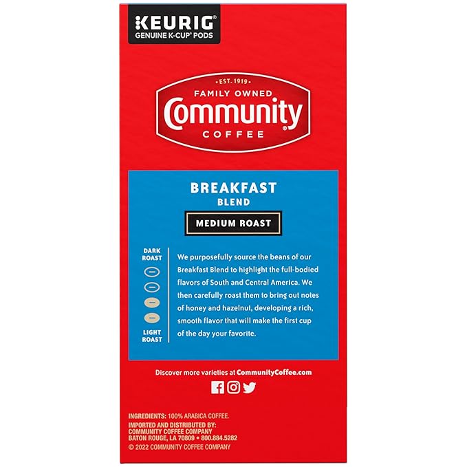 Community Coffee Breakfast Blend Medium Roast Single Serve Keurig K-Cup Pods 32 ct Box