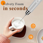 Load image into Gallery viewer, Milk Frother Handheld Rechargeable, Frother Wand Drink Mixer Electric Whisk for Coffee, Detachable With 3 Stainless Whisks, Hand Mixer for Lattes, Cappuccino, Matcha, Egg, No Stand, Silver