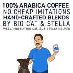 Load image into Gallery viewer, Stella Blue Whole Bean Coffee, Big Cat Blend, Medium Roast Caramel Hazelnut, Fruity Notes 100% Arabica Beans, Ethically Sourced from Central and South America, Smooth Balanced, 12oz Bag