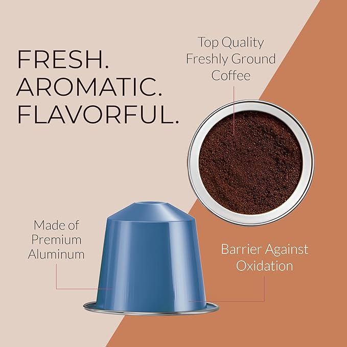 Camilla’s Heritage - Intensity 8 Vanilla Flavored Espresso Coffee, Gourmet Espresso Cups, 60 Coffee Pods