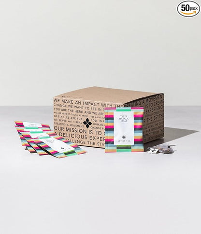 Art of Tea | Talis Masala Chai | 50 Eco Friendly Pyramid Chai Tea Bags Sachet