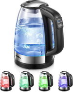 Load image into Gallery viewer, Electric Kettle, Aiheal Glass Kettle Temperature Control With 5 Colors LED Lights Variable, Keep Warm, Fast Boiling Electric Kettle, Stainless Steel Inner Lid &amp; Bottom, 1.7L