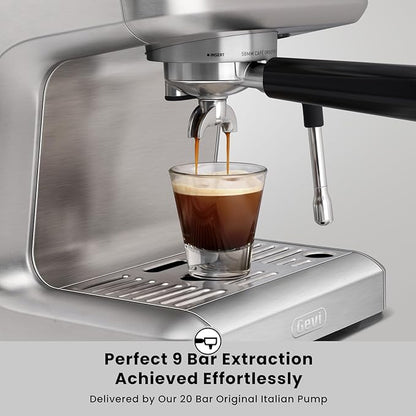 Gevi EzBru 1000C Commercial Grade Espresso Machine | 20Bar Pump + PID Temp Control (Adjustable Shot/Temp) | 58mm Portafilter w/Pressure Gauge | 2.2L Tank & Barista Kit | Home & Café Use