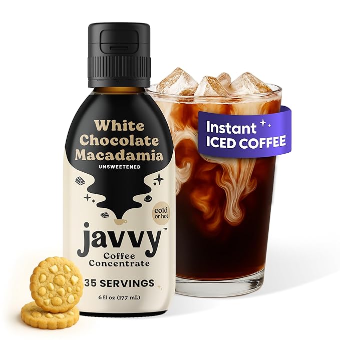 Coffee Concentrate - Limited Release Flavors - Cold Brew Coffee, Perfect for Hot or Iced Instant Coffees, Hot Drinks, Cold Brew Concentrate, 35 Servings - White Chocolate Macadamia
