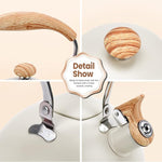 Load image into Gallery viewer, Tea Kettle Stovetop, 2.6Qt Whistling Tea Pots for Stove Top, Heat-resistant Folding Handle，Cute Teapot(Beige)