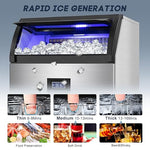 Load image into Gallery viewer, Commercial Ice Maker Machine 360LBS/24H with 80LBS Storage Bin, 126PCS Ice Cubes Ice Machine Stainless Steel Undercounter/Freestanding Ice Maker for Home Bar Outdoor, Self Cleaning