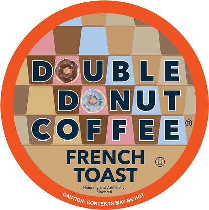 Double Donut CoffeeFrench Toast Flavored Coffee in Single Serve Pods, French Toast Flavor for the Keurig K Cups Brewer, 80 Count
