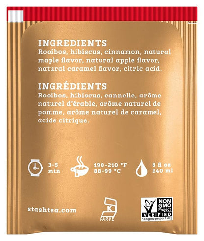 Stash Tea Maple Apple Cider Herbal Tea - Naturally Caffeine Free, Non-GMO Project Verified Premium Tea with No Artificial Ingredients, 100 Count (BULK PACKAGING)
