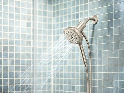 Moen Verso Eco-Performance Infiniti Dial Square Handheld Shower, 5-Inch Diameter Spray Head, Brushed Nickel, 220H5EPBN