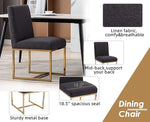Load image into Gallery viewer, CIMOTA Black Modern Dining Chairs Set of 8, Upholstered Dining Room Chairs Armless Guest Side Chair with Gold Base for Dining Room/Kitchen, Charcoal Black, 8PCS