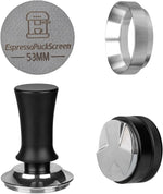 Load image into Gallery viewer, 53mm Espresso Tamper Set - Spring-loaded Coffee Tamper, Adjustable Depth Espresso Distributor Leveler, Magnetic Dosing Funnel Aluminum Metal, Reusable Puck Screen, Fit for 53mm Portafilters