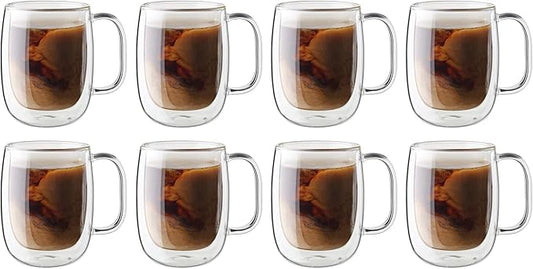 ZWILLING Sorrento Plus 8-pc Double-Wall Glass Coffee Mug Set