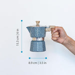 Load image into Gallery viewer, GROSCHE Milano Moka Pot - Stovetop Coffee Maker and Percolator for Espresso - 3 Cup, Indigo