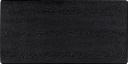 NTC Flow 71 Inch Modern Design, Rectangular Dinner Table for Dining Room, Living Room Furniture, Effortless Assembly, Burnt Black