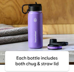 Load image into Gallery viewer, ThermoFlask 24 oz Double Wall Vacuum Insulated Stainless Steel Water Bottle with Spout and Straw Lids, Plum