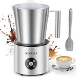 Load image into Gallery viewer, Secura 4-in-1 Automatic Milk Frother, 17oz Teflon-Free Stainless Steel Jug, Hot/Cold Foam Maker &amp; Milk Warmer for Latte, Cappuccino, Macchiato, Hot Chocolate, Includes Silicone Spatula &amp; 2 Whisks