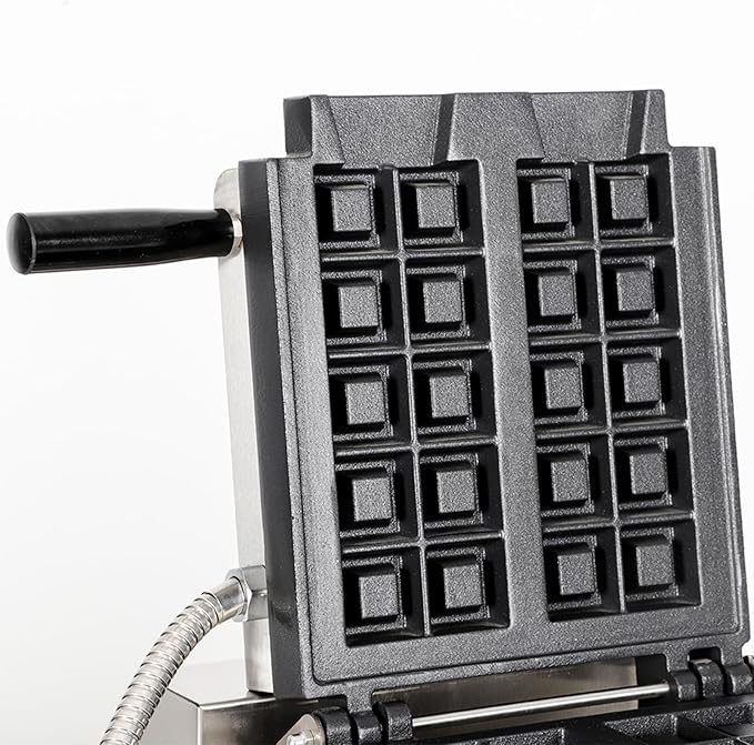 Commercial Vertical Stuffler Waffle Maker, Non-Stick Vertical Design Pouring Waffle Baker Machine With 122-572℉ Temp Range and Time Control, Teflon-Coated Baking Pan Stainless Steel Body 110V