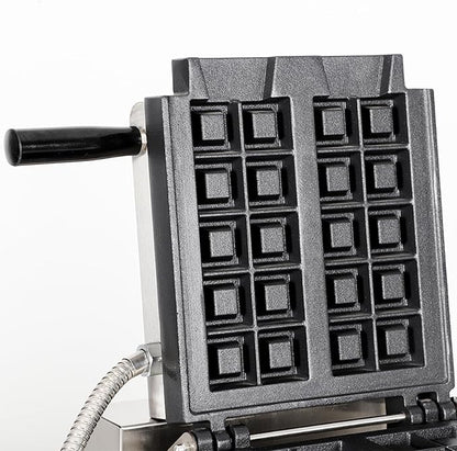 Commercial Vertical Stuffler Waffle Maker, Non-Stick Vertical Design Pouring Waffle Baker Machine With 122-572℉ Temp Range and Time Control, Teflon-Coated Baking Pan Stainless Steel Body 110V