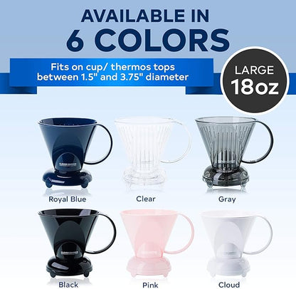 Clever Coffee Dripper and Filters, Large 18 oz (Cloud)| Barista's Choice| Safe BPA Free Plastic|Includes 100 Filters