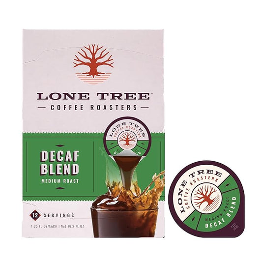 Lone Tree Single-Serve Coffee Pods – Premium 100% Arabica Liquid Concentrate – Smooth & Bold Decaf – 12 Pods – Ready Hot or Iced