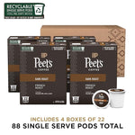 Load image into Gallery viewer, Peet's Coffee, Dark Roast Single Serve Coffee Pods - French Roast 88 Count (4 Boxes of 22 Pods)