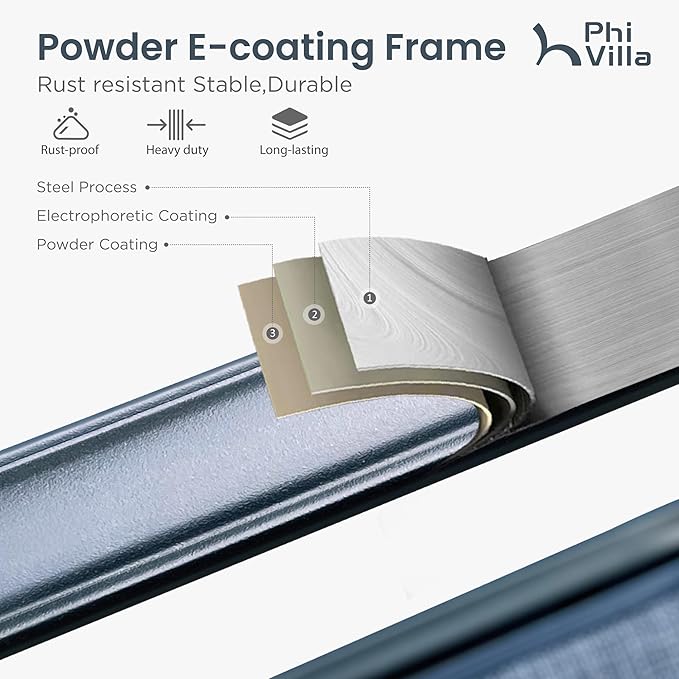 PHI VILLA Outdoor Bar Set, 7 Piece Patio Dining Table and Swivel Bar Stools with Metal Table, for Garden, Pool, Yard and Terrace