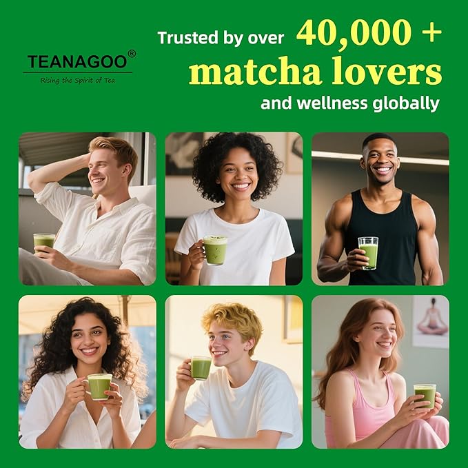 TEANAGOO Premium Grade Matcha Powder, Matcha Green Tea for Premium Latte/Breakfast Beverage/Daily Green Tea, USDA Organic Ceremony Tea, Unsweetened No Additives, First Harvest, 3.53oz(100g)