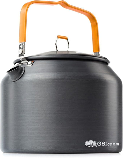 GSI Outdoors Halulite Tea Kettle, Ultralight Aluminum Camping Kettle, Durable, Fast-Boil for Backpacking, Hiking & Outdoor Cooking - 1.8 Liters