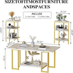 Load image into Gallery viewer, Lamerge Coffee Table Set of 3,Rectangle Coffee Table&amp;2 Accent Table,Faux Marble Tabletop,3 Piece Living Room Table Sets with Multi Tier Storage, for Small Space, Apartment,White &amp; Gold (LCTS-wg)