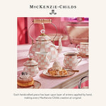 Load image into Gallery viewer, MACKENZIE-CHILDS Enamel Teapot, Cute Small Teapot with Lid, 4-Cup Capacity, Pink-and-White Rosy Check