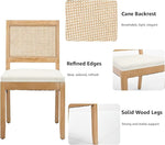 Load image into Gallery viewer, French Country Dining Chairs Set of 6, Beige Modern Kitchen &amp; Dining Room Chairs, Rattan Dining Chair with Linen Upholstered Cushion, Low Cane Back, Wood Legs, Sillas de Comedor (Beige, 6 Pcs)
