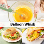 Load image into Gallery viewer, Milk Frother Rechargeable Handheld-Electric Whisk 3 Speed Adjustable, Coffee Frother Wand with 3 Stainless Whisks, Electric Foam Maker, Drink Mixer Blender for Latte Cappuccino Matcha Egg