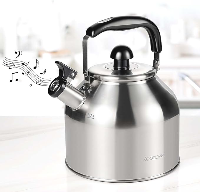Tea Kettle for Stove Top,304 Stainless Steel Tea Kettles,4L/4.2QT Tea Kettles for Kitchen,Camping,Traveling,Portable,Fast to Boil