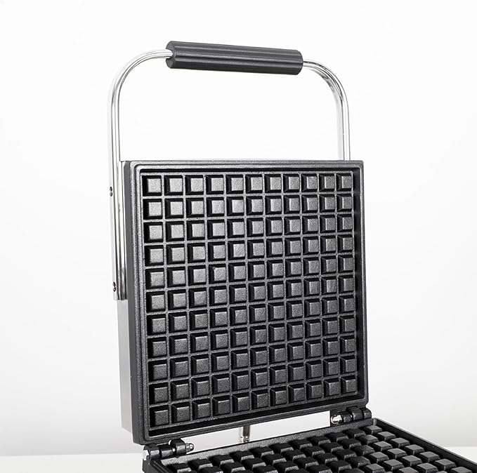 Electric Waffle Maker Machine 2200W, 1 Slice Nonstick Commercial Stainless Steel Square Waffle Maker, Temperature and Time Control, for Restaurant Bakeries Snack Bar Home, 50~300℃