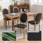 Load image into Gallery viewer, French Country Dining Chairs Set of 8, Black Upholstered Dining Chairs, PU Leather Tufted Back, Solid Wood Legs, Farmhouse Kitchen &amp; Dining Room Chairs, Sillas De Comedor (Black, 8Pcs)