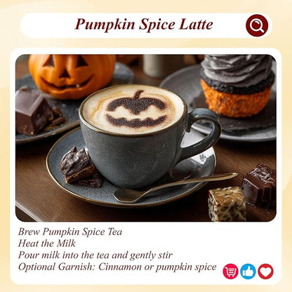 WT WEETEE Decaf Pumpkin Spice Tea, 50 Count Decaffeinated Black Tea Bags with Pumpkin Spice Chai Flavor, Warm, Spicy & Aromatic, Holiday and Fall | Halloween Tea