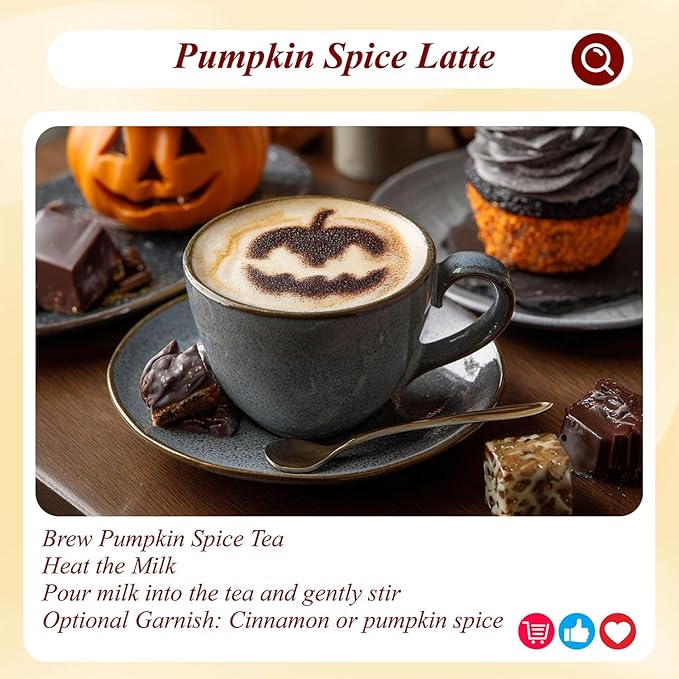 WT WEETEE Decaf Pumpkin Spice Tea, 50 Count Decaffeinated Black Tea Bags with Pumpkin Spice Chai Flavor, Warm, Spicy & Aromatic, Holiday and Fall | Halloween Tea