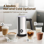 Load image into Gallery viewer, Milk Frother, 4-in-1 Milk Frother and Steamer, 10.6oz Electric Milk Steamer, Automatic Cold and Hot Foam maker for Lattes, Cappuccinos, Ceramic Lining Interior (Polished)