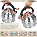 Load image into Gallery viewer, Tea Kettle for Stove Top Whistling Teapot, 3.2Q Tea Pot Stainless Steel Teakettle with Heat Proof Ergonomic Handle