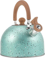 Load image into Gallery viewer, Hemoton Whistling Tea Kettle for Stovetop Stainless Steel Tea Pot Kettles Water Kettle Stove Coffee Kettle with Cool Grip Ergonomic Handle for Boiling Water 2L Green